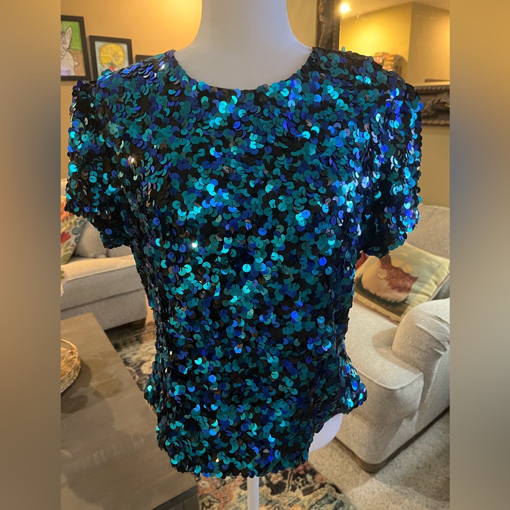 Vintage Laurence Kazar Sequined Top
Size XL
